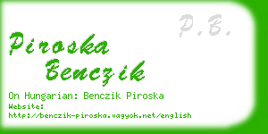 piroska benczik business card